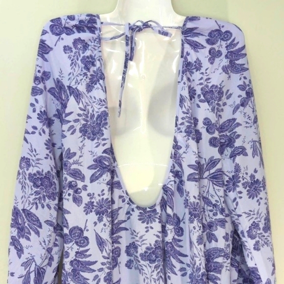 HILL HOUSE The Simone Midi Dress Lilac Purple Tonal Floral Medium - Picture 7 of 14